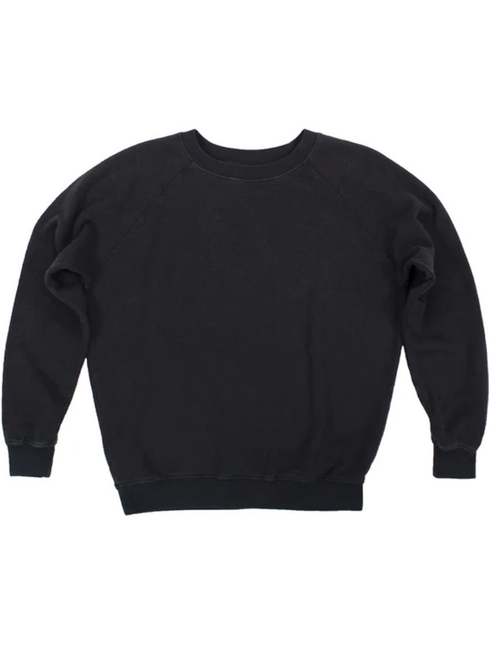 Jungmaven Bonfire Raglan Sweatshirt Black Crewneck Sweatshirt - Minimal Pullover
